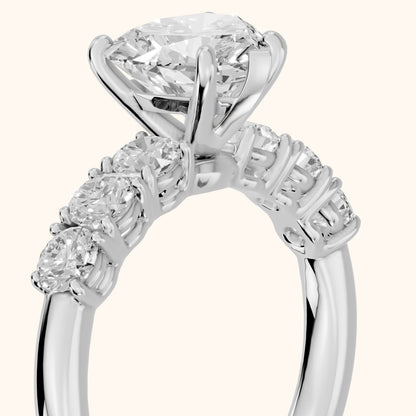 Sorrel Graduated Seven-Stone Heart Diamond Engagement Ring in Silver - slant-view.webp