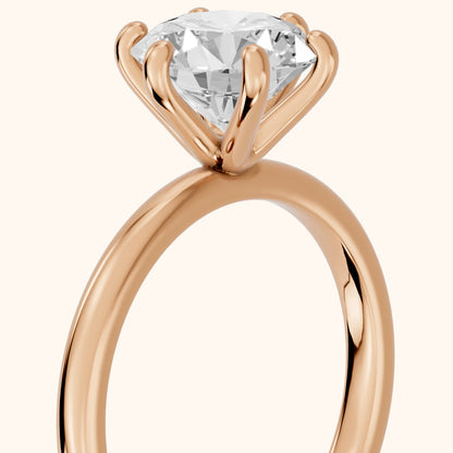 Arielle Solitaire Round Diamond Engagement Ring in Rose Gold - slant-view.webp