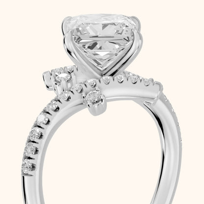 Agnes Bypass Pavé Princess Diamond Engagement Ring in White Gold - slant-view.webp