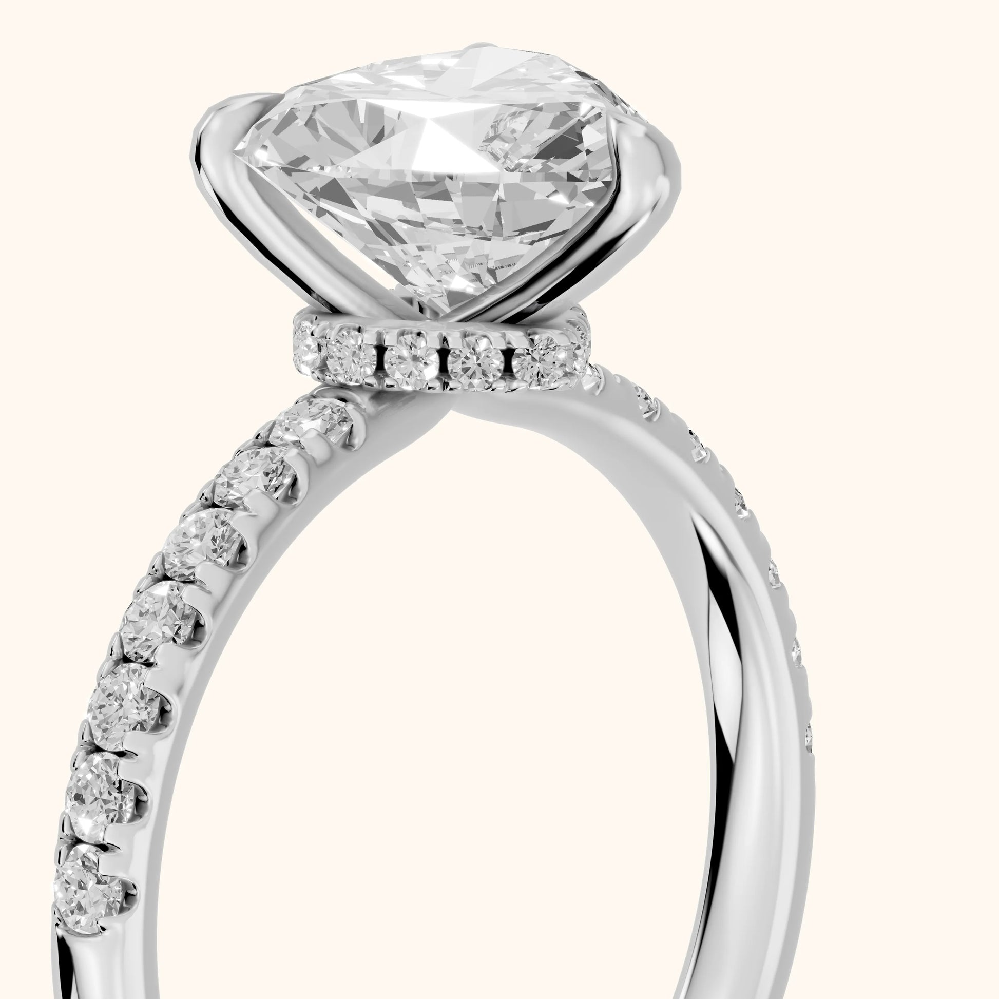 Maya Hidden Halo Pavé Heart Diamond Engagement Ring in Platinum - slant-view.webp