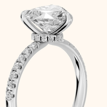 Maya Hidden Halo Pavé Heart Diamond Engagement Ring in Platinum - slant-view.webp