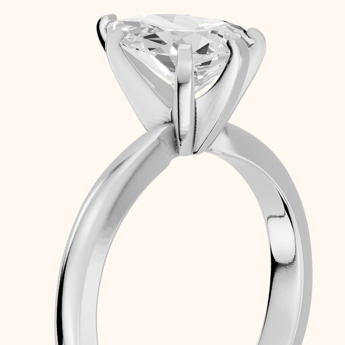 Tamsin Solitaire Knife Edge Pear Diamond Engagement Ring in Silver - slant-view.webp