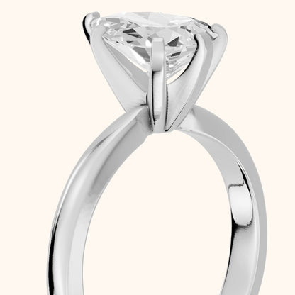 Tamsin Solitaire Knife Edge Pear Diamond Engagement Ring in Silver - slant-view.webp