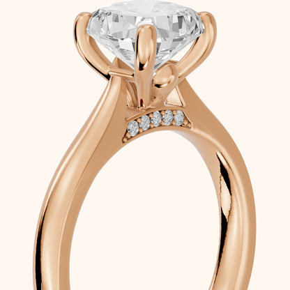 Sofia Cathedral Cushion Diamond Engagement Ring in Rose Gold - slant-view.webp