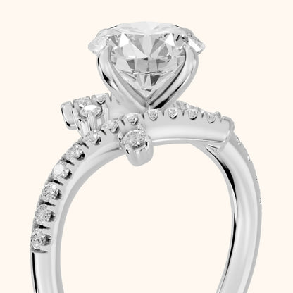 Agnes Bypass Pavé Round Diamond Engagement Ring in White Gold - slant-view.webp