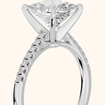 Salem Pavé Princess Diamond Engagement Ring in Silver - slant-view.webp