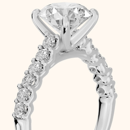 Marcella Cathedral Pavé Round Diamond Engagement Ring in Platinum - slant-view.webp